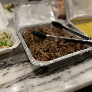 a variety of food items on a table