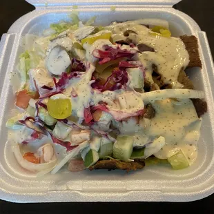 Gyro rice bowl w/ tzatziki sauce