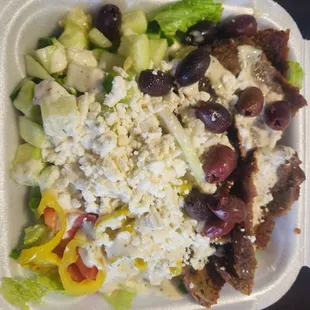 BYO Salad with Gyro meat
