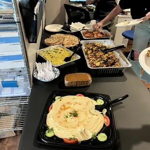 a table full of food