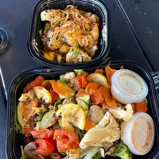 Vegan Wood-Fired Vegetable Salad and Caramelized Cauliflower with Tahini