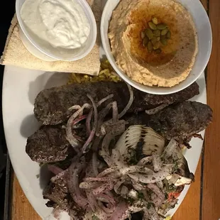 Lulu (sausage) and Lamb PK Combo with sweet potato hummus (5 stars)