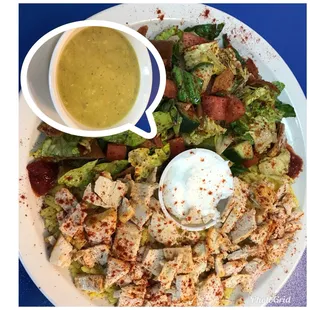 Lentil Soup w/ Chicken Shawarma Plate