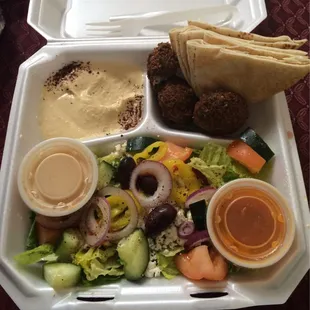Falafel and Greek salad