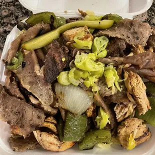 Mixed chicken and gyro plate