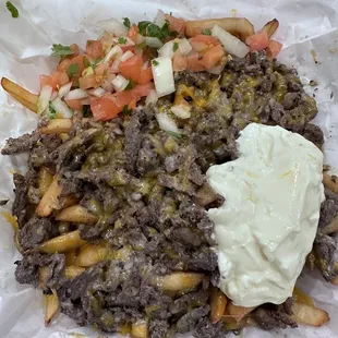 Carne Asada Fries !! They're now offering Mexican food!!