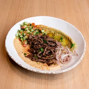 Hummus Bowl with Steak Shawarma