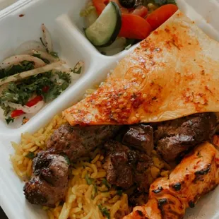 Mixed platter- comes with lamb, kufta, and chicken