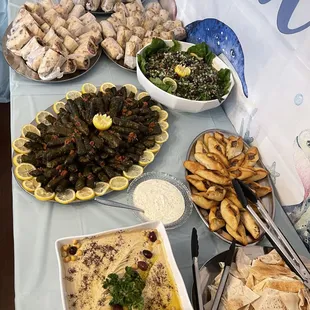 a table full of food