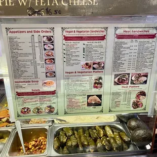 a variety of food items on display