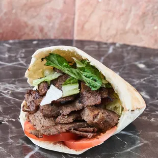 Lamb shawarma pita