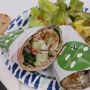 Falafel and salad. Catering boxes at work