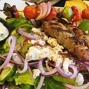 Pork kabob plate