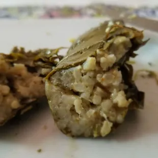 Inside the grape leaves. A light side/app.