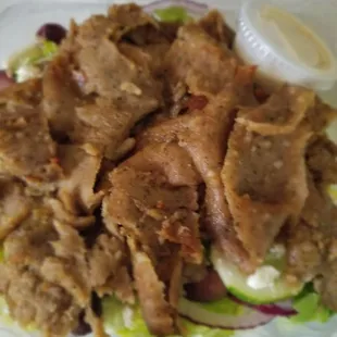 Take out: Mediterranean salad w/ Beef Shawarma