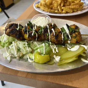 Chicken kabob skewer