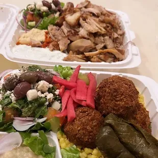 Chicken Shawarma Platter and Veggie Combo Platter