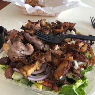 Shawarma salad. Highly recommend!