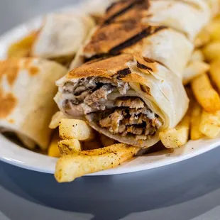 a plate of french fries