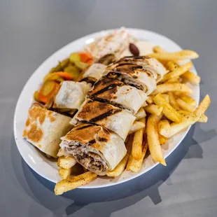 a plate of french fries