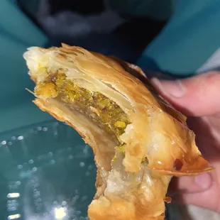 Baklava (slightly over cooked top and falling apart almost as if it wasn&apos;t fresh at all, rather frozen