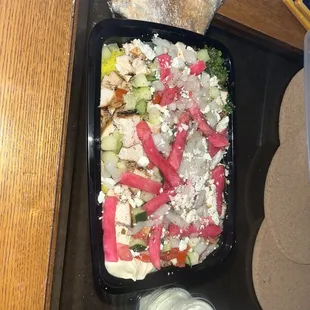 -Pita Way Bowl with Pita bread, garlic sauce and their signature "white sauce"