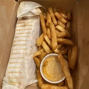 french fries and a burrito