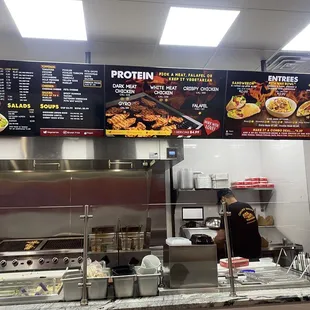 menus and prices on the wall