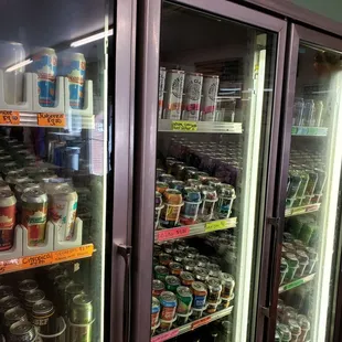 Lots of canned beer options at reasonable prices.