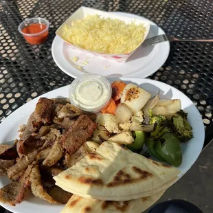 Workout day. Platter gyro