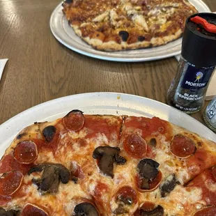 Pepperoni &amp; Mushroom Pizza &amp; BBQ Chicken Pizza