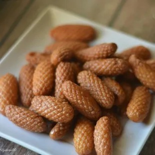 almonds on a plate