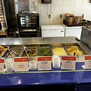 a variety of food items on display