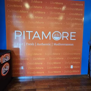 Decorative wall inside to the immediate left.