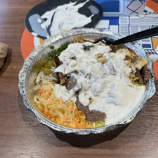 Mixed beef, chicken &amp; lamb schwarma