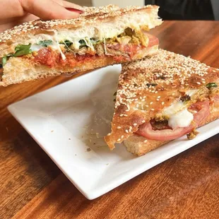 Chicken and roasted veggies sandwich