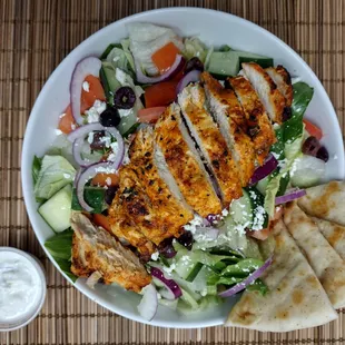 Fresh Greek chicken salad.