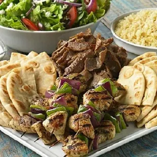 a plate of pita and salad