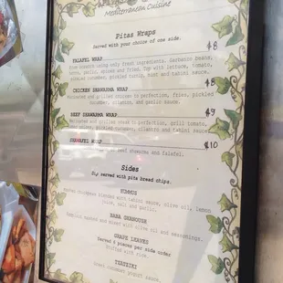 menu