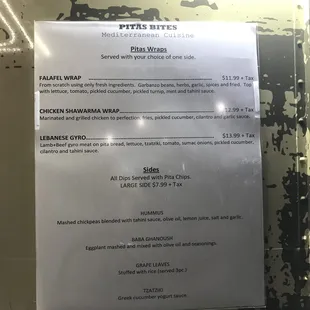 menu