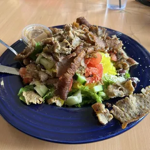 Greek Salad with gyro meat