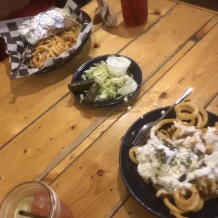 We had drinks, dolmas, OG pita and loaded fries