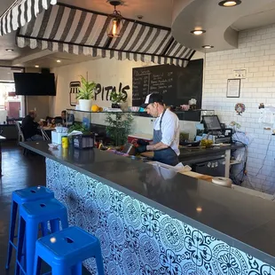 interior, sushi and sashimi