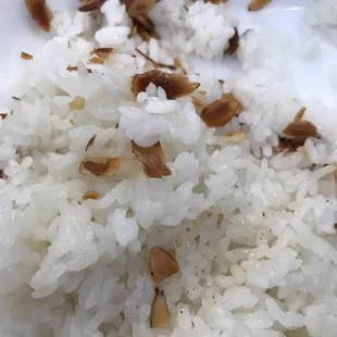 Mediterranean rice is a stretch. Toasted almonds on sushi rice is not something I&apos;ve ever eaten from a Med spot.