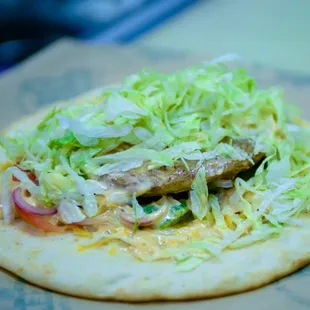 a close up of a pita