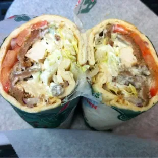 Combination pita- gyro and chicken
