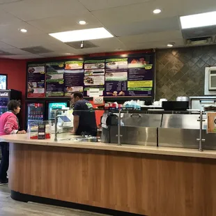 Sales counter and customer