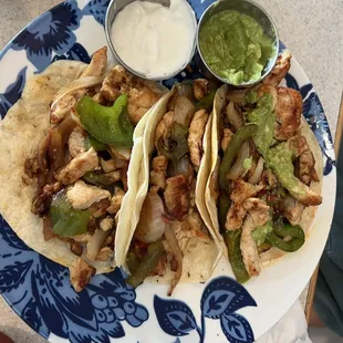 Chicken tacos. Excellent.