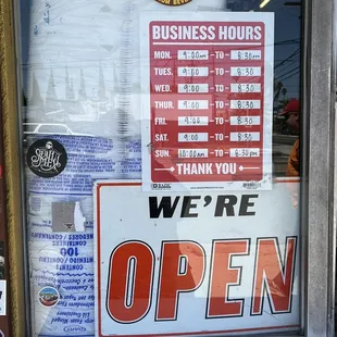 Hours as of August 2022