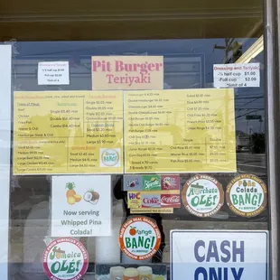 Menu as of July 2023